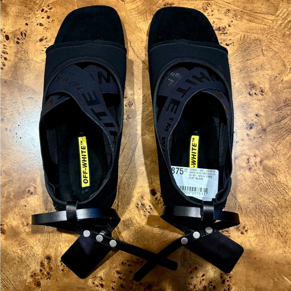 Off-White C/O Virgil Abloh Yoga Flat Shoes Sandals - Black - Picture 3 of 10